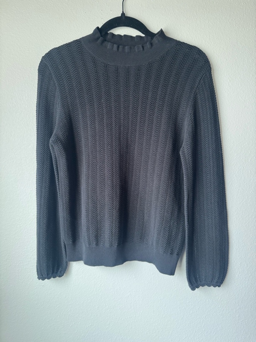 J. Crew Black Cotton Crewneck Sweater